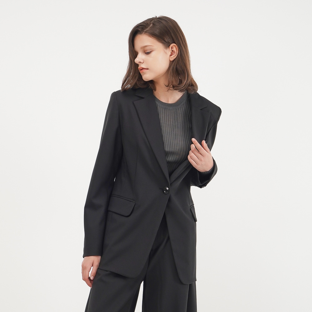 ACUD シングルボタンテーラードジャケット_ブラック