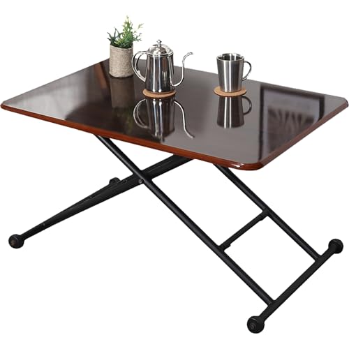 色：ブラウン サイズ：幅 90cm 不二貿易 昇降式テーブル センターテーブル 幅90*109.5*