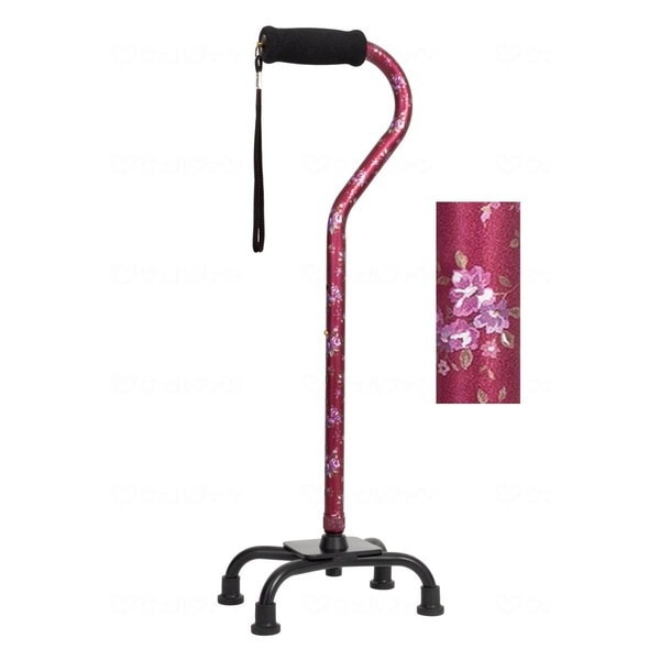 フジホーム オールアルミ4点杖 花ワイン WB5148 非課税 メーカー直送