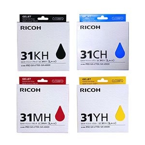 リコー GC31H 4色セット（ BK/C/M/Y ）純正 GXカートリッジ Lサイズ