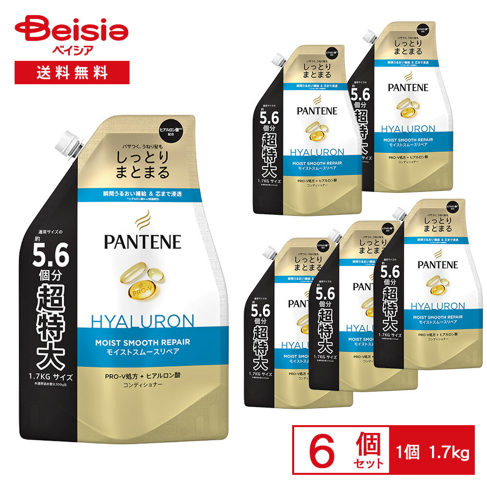 P&G パンテーン(PANTENE) モイストスムースケア トリートメントコンディショナー つめかえ超特大 1.7kg 6個セット トリートメント 詰め替え 大容量