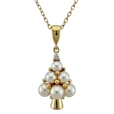 ミキモト ネックレス 18金 K18イエローゴールド パール MIKIMOTO 中古 美品