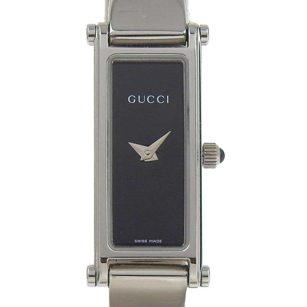 バングルウォッチ 1500L 腕時計 ステンレススチール クオーツ アナログ表示 レディース 黒文字盤 中古品 A-ランク 18,104円