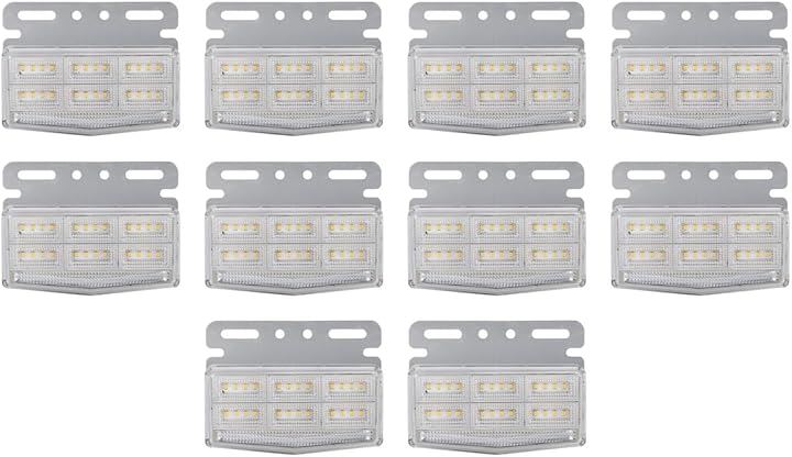 10個セットLED マーカーランプ 4面発光 高輝度 IP68防水 トラック用 24V対応 サイドマーカー 車用 カスタムパーツ クリアレンズ 社外品(アンバー)
