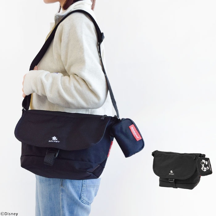 【2024秋冬新作】ManhattanPortage ショルダーバッグ ミッキー ディズニー メッセンジャーバッグ メンズ レディース ユニセックス ブラック MP1605JRFZPMIC24