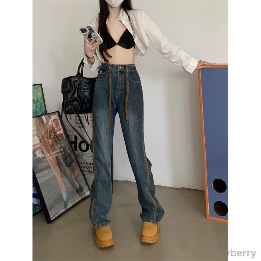 ワイドパンツ 春 夏 秋 レディース ボトムス ジーンズ デニムパンツ ストレート ジーパン ハイウエスト デニムズボン ロング丈 着痩せ 夏