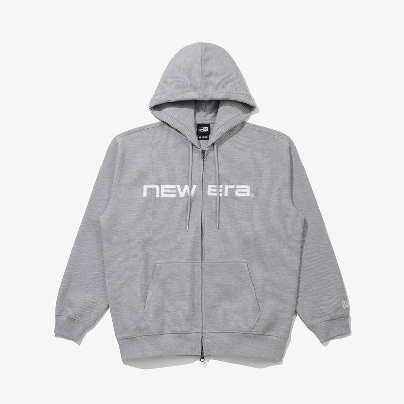 ワッフル フード付きジップアップジャケット ヘザーグレー 14954614