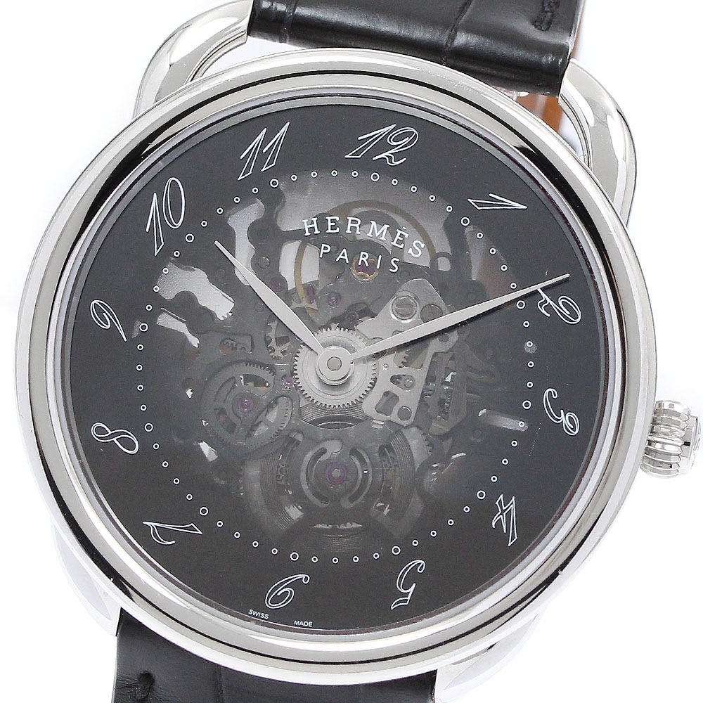 エルメス HERMES AR2.710 アルソー スケレット 自動巻き メンズ 良品 内箱付き_914586【中古】