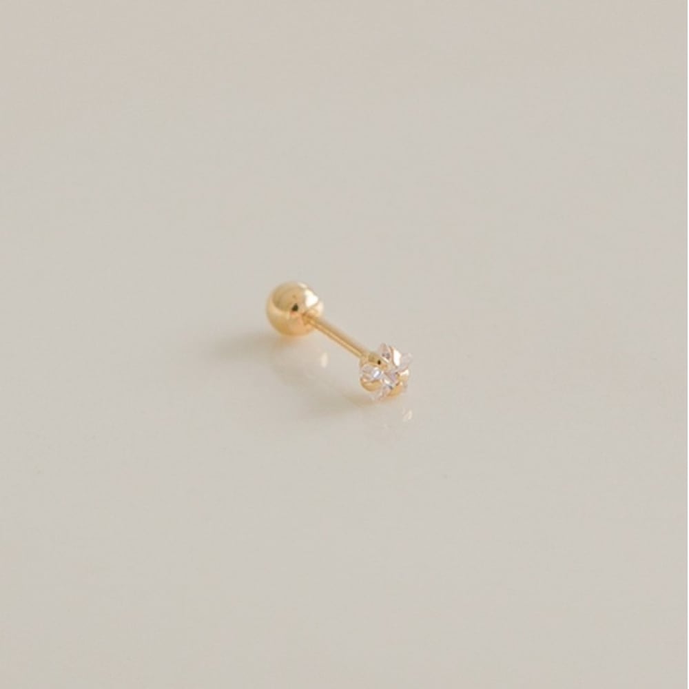 LUNNE 14k ハートキュービックスターキュービックピアス (14k ゴールド) #PI08