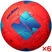 高級感|球技スポーツ|【6個セット】 サッカーボール 5号球 ヴァンタッジオ4900芝用 検定球 国際公認球 パワーオレンジxブルー F5N4900-OB