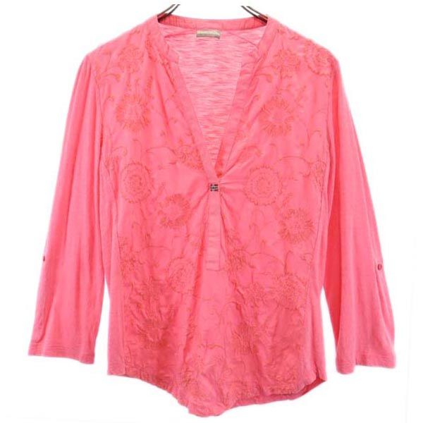 ナパピリ 長袖 スキッパーカラー シャツ S ピンク系 NAPAPIJRI レディース