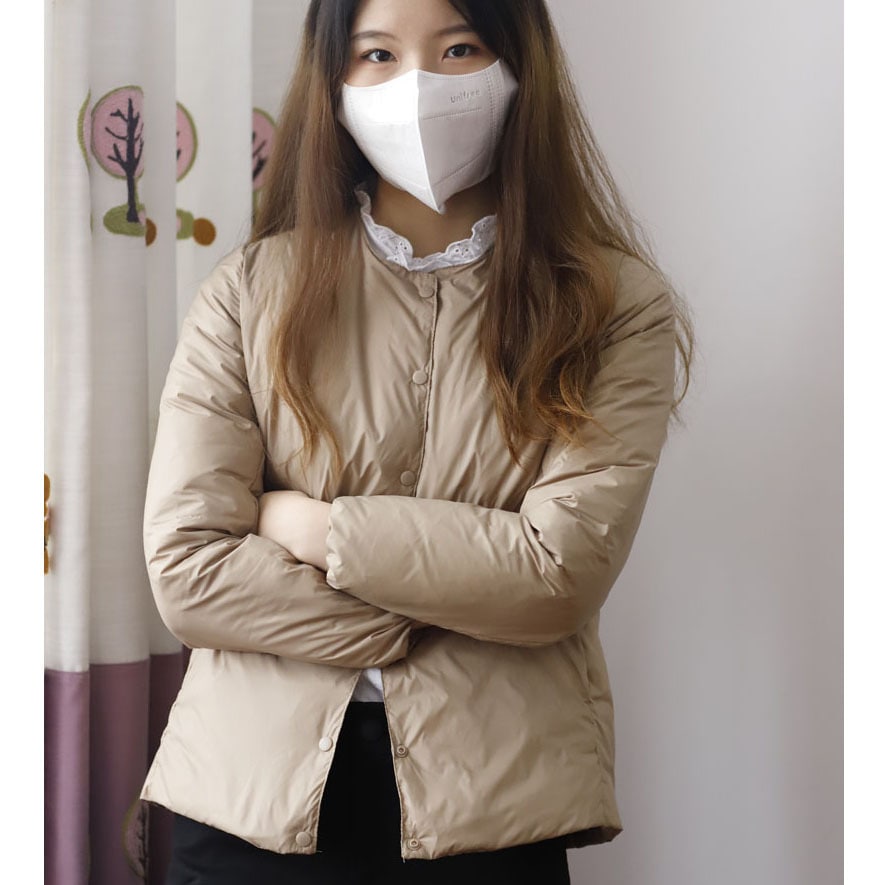 用ノーカラー下着女性用高ふわふわ薄手ダウンジャケットショートスタイル女性用着痩せインナージャケット