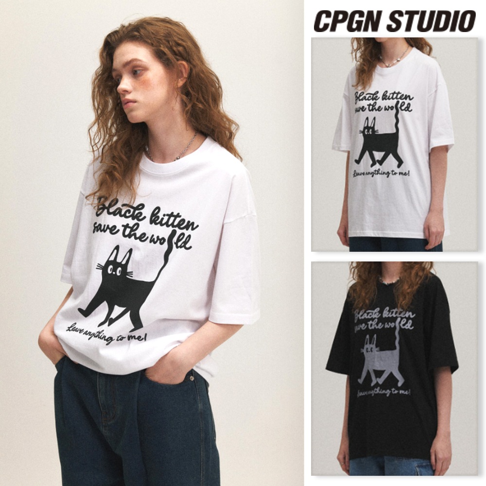 【CPGN STUDIO】 Black Kittens Short Sleeve Tee