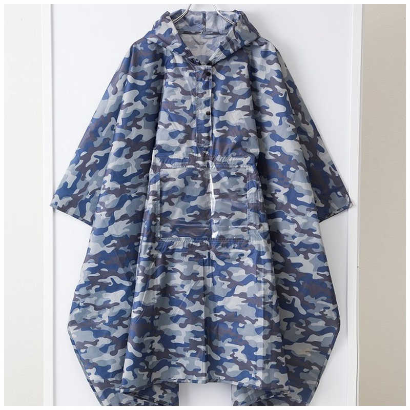 イケックス工業　窓付きレインポンチョ カモフラ　RAP002