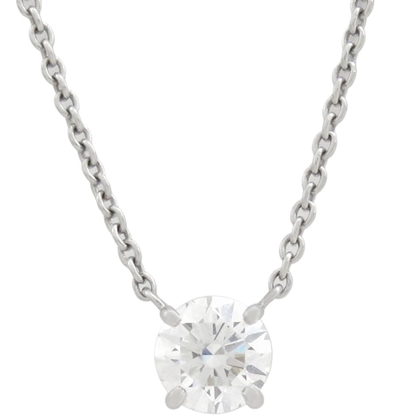 ハリーウィンストン Harry Winston ネックレス ラウンドカット ソリティア Pt950 ダイヤモンド プラチナシルバー 【箱】【中古】