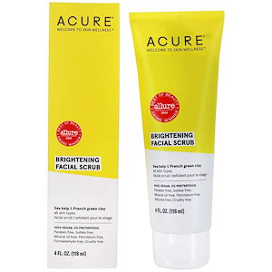 Acure Organics Brightening Facial Scrub Sea Kelp Chlorella Growth Factor - 4 oz. by Acure Organics