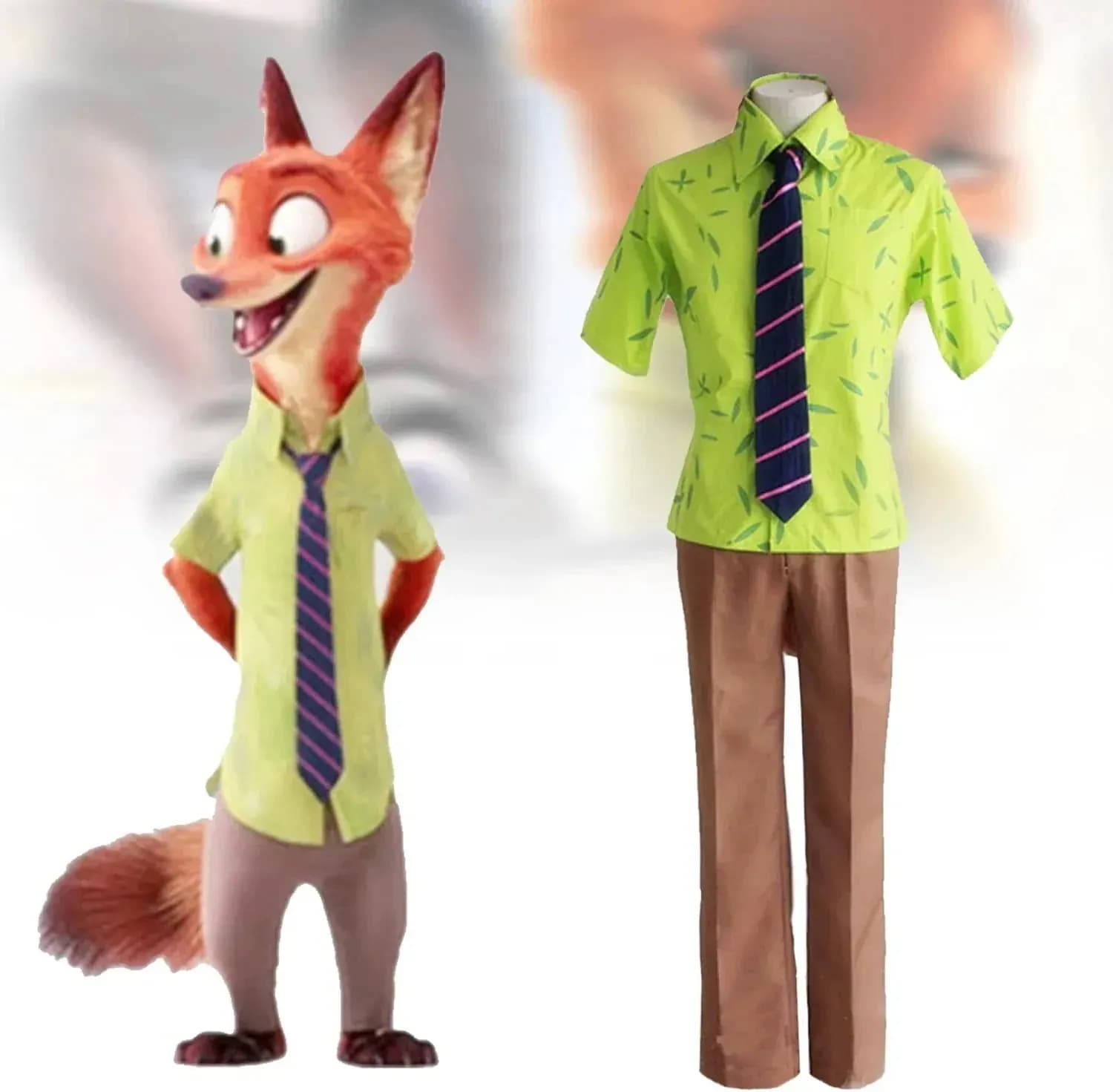 誕生日 お化け屋敷 学園祭 文化祭 ステージ服 パーティー 仮装 コスプレ ハロウィン 2点セット シャツ コスチューム アニマル アカギツネ ニックワイルド 大人
