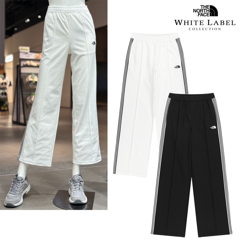 NP6KR82 WS TNF TRACK PANTS 25FW 新作 韓国限定ライン レディース ワイド パンツ 3ストライプ 韓国コーデ デイリー タウンユース 秋冬 コーデ提案 スニーカー