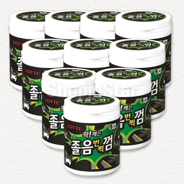 ロッテ 眠気覚ましガム 容器 87g 10個 キシリトール 夜更かしガム