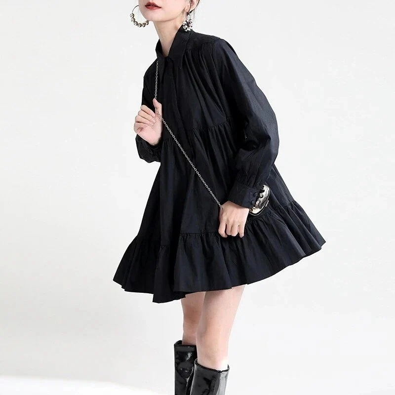 緊急SALE!!!2枚1OO円OFF！ 今買いたいが特惠！韓国風ファッション ワンピース 長袖 ゆったり ワンピース シャツ レディース トップス 2022春 ワンピースキャミワンピース キャミワンピ 4,294円
