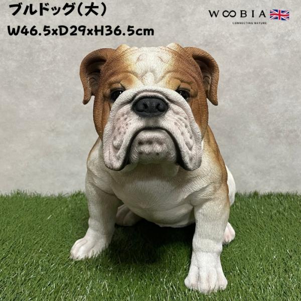 置物 犬 動物 ブルドッグ グッズ 高さ36.5cm woobia おしゃれ 大きい 玄関 インテリア ガーデン かわいいオブジェ