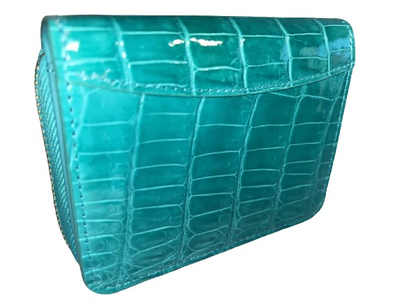 [] グォディ 二つ折り財布 クロコダイル本革 シャイニング仕上げ(グレージング仕上げ) レディース メンズ HL-9769-CRS (ターコイズブルー) 12,502円