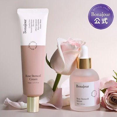 【かつや PICK】【2個セット】【ローズPDRN】 ローズステムセルセラム 30ML+クリーム 50ml / 4GF バラ 韓国コスメ 美容液 ツヤケア ブライトニング