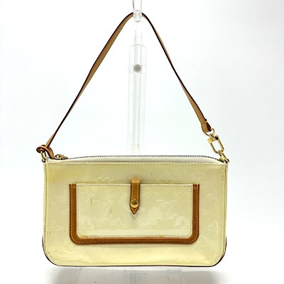 ルイヴィトン ヴェルニ マロリースクエア ショルダーバッグ ペルル 白