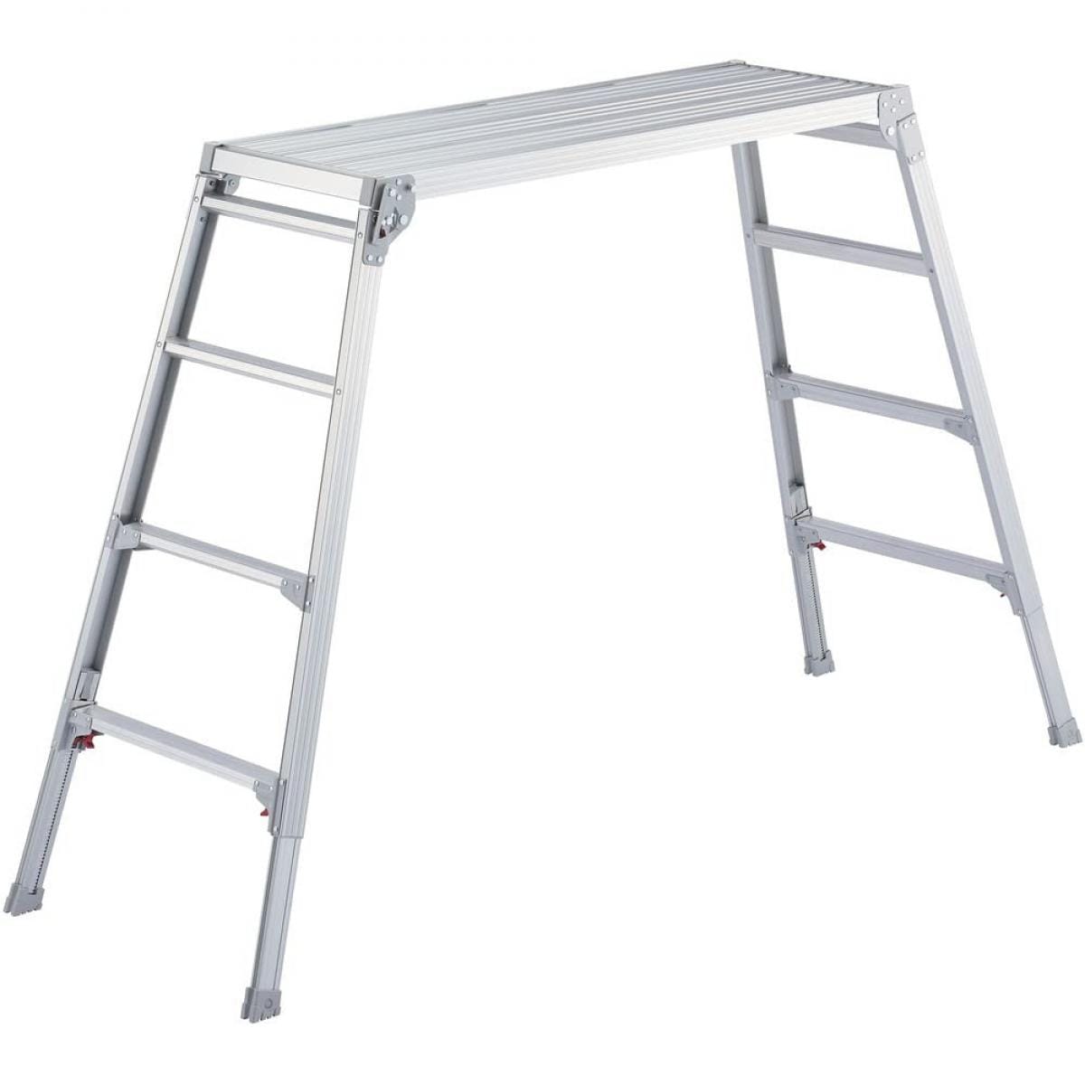 【2F】【在庫有・即納】 長谷川工業(Hasegawa) 脚部伸縮式足場台 ワイドタイプ DRSW-1200c (1.01~1.23m)　折りたたみ式【北海道・沖縄・離島配送不可】 16,546円