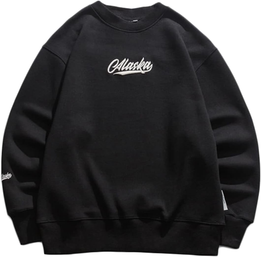 男性用 長袖 パーカー 刺繍ロゴ 柔らかい ビッグシルエット ストレッチ プルオーバー クルーネック 保温性 吸汗 丈長め カジュアル カッコイイ オシャレ コンフォート 春秋服 体型パカー シンプル