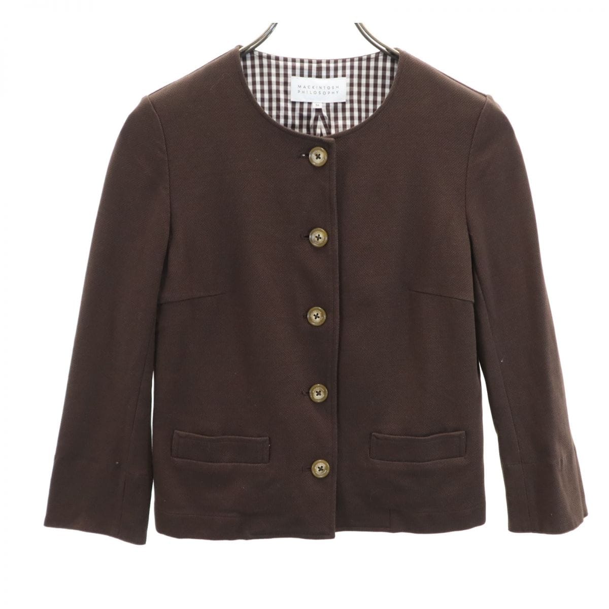 三陽商会 日本製 長袖 カーディガン 34 ブラウン系 レディース