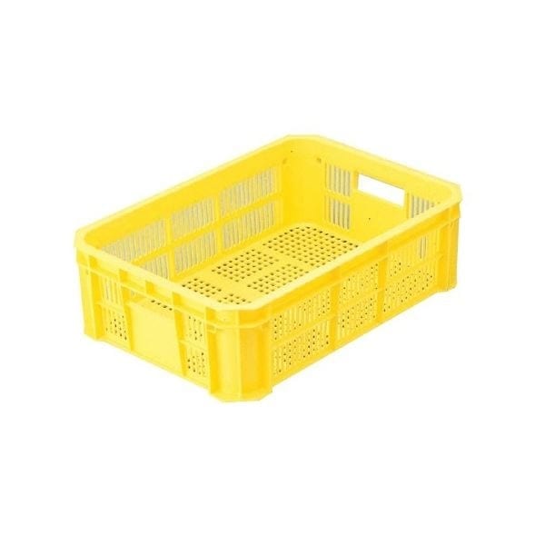 5個セット リステナー/網目コンテナボックス MB-210F イエロー メッシュ構造 みかん 果物 野菜収穫 保管 保存 物流