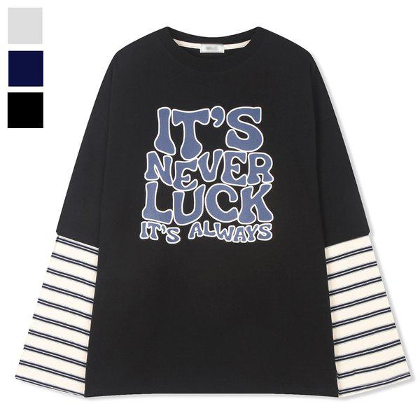 メンズネバーレイヤード長袖Tシャツ ML-TSA-Q001-ブラック