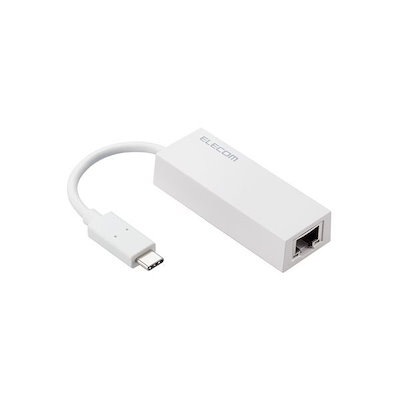 他サイト： エレコム　ELECOM　有線LANアダプター USB Type C 変換アダプタ LANポート ×1ポート 1000Mbps USB3.2 Gen1 ホワイト　EDC-GUC3V2-Wの商品画像