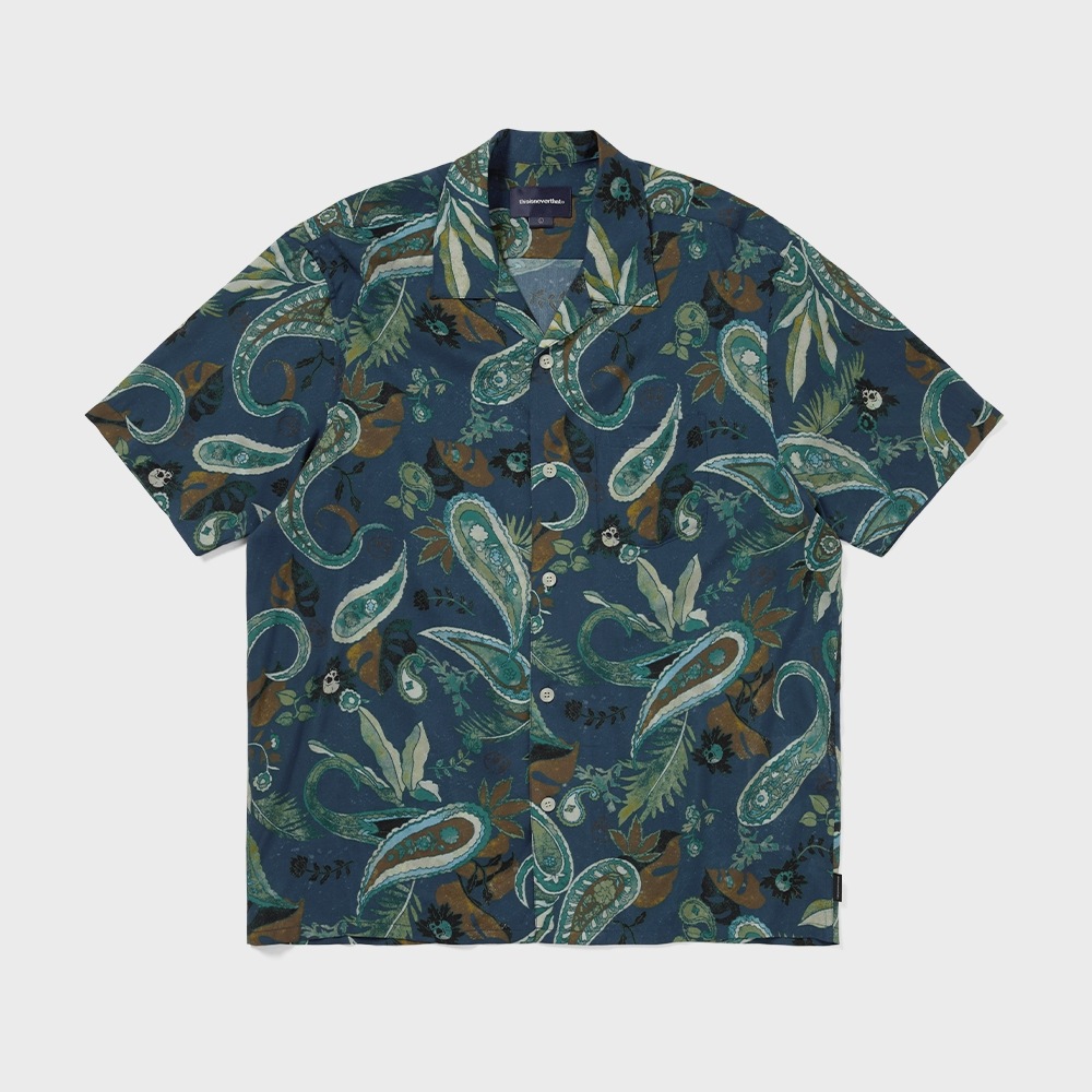 ディス・イズ・ネヴァー・ザット・ウィアードペイズリー S/S シャツネイビー