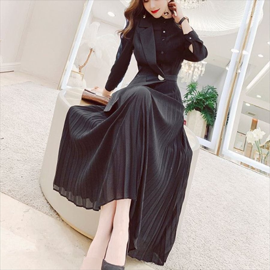 ロングドレス ドレス dress 衣装 ワンピース パーティードレス パーティドレス ベルティングドレス ロング ロング丈 マキシ マキシ丈 袖あり 長袖 クルーネック Aライン フレア 7,480円