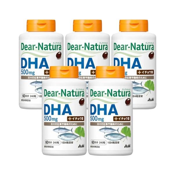 5個セット アサヒ ディアナチュラ DHA with イチョウ葉 240粒