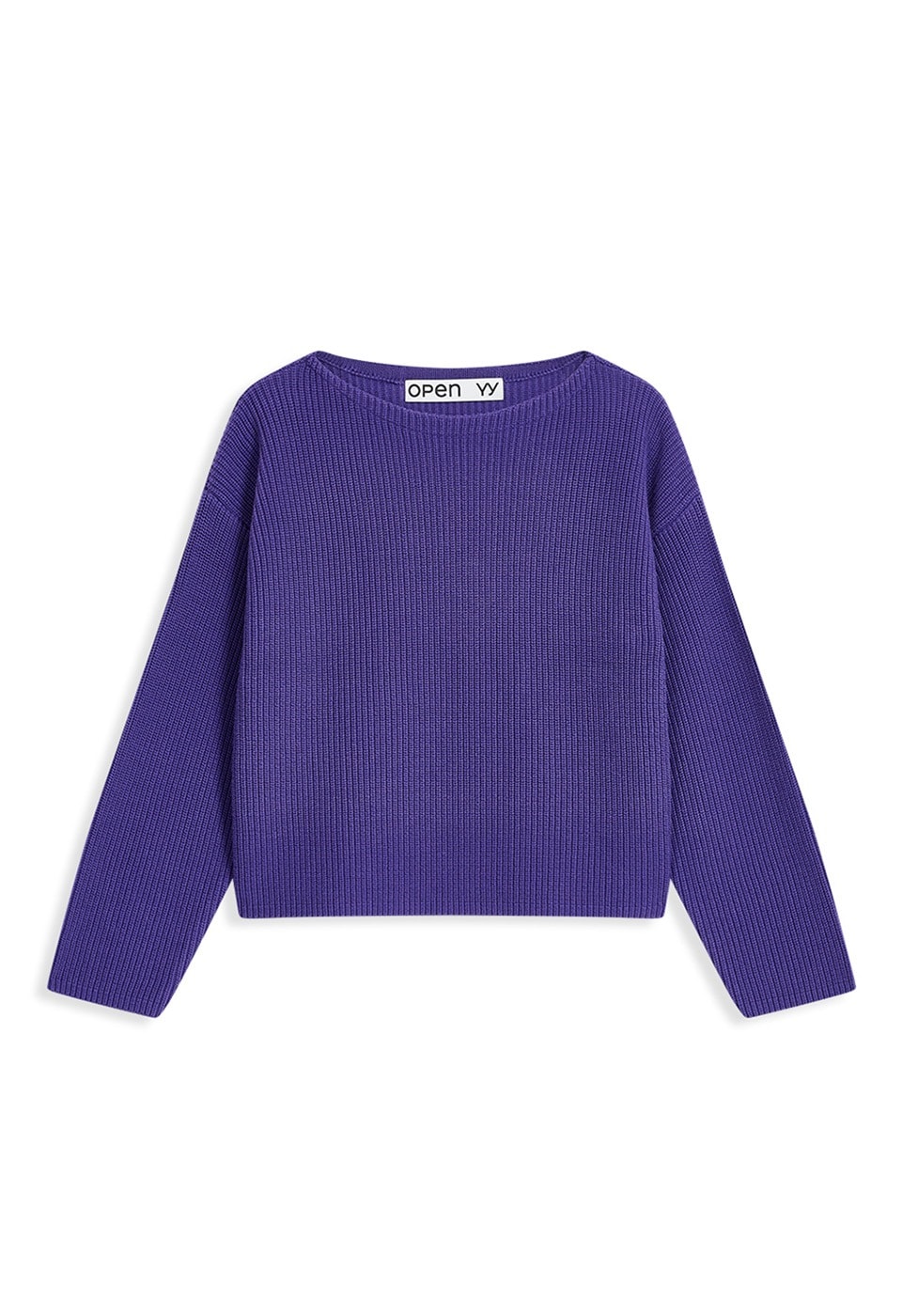 【OPEN Yy】 BACK DAMAGED HEART PULLOVER : PURPLE