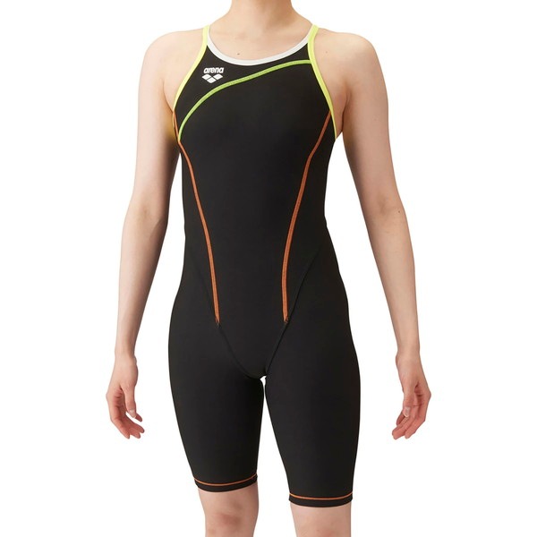 ARENA アリーナ レディス 水着 トレーニングワンピーススパッツ オープンバック ハーフレッグ 水泳 水着 SAR4101W-BKYL レディース
