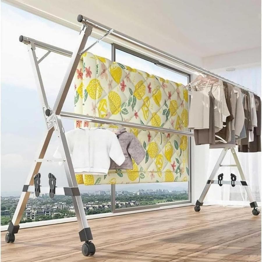 【2枚購入で100円OFF】布団干し 屋外 倒れない 物干し 室内 x型 伸縮式 ベランダ 室内物干しステンレス 折りたたみ式 高耐荷重 省スペース 錆びない に強い 大容量 省スペース 長さ