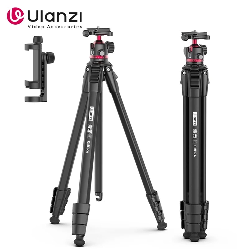 Ulanzi-スマートフォン用のオンブラ三脚DSLRカメラアルミニウム合金旅行屋外ビデオvlog写真67.2インチ