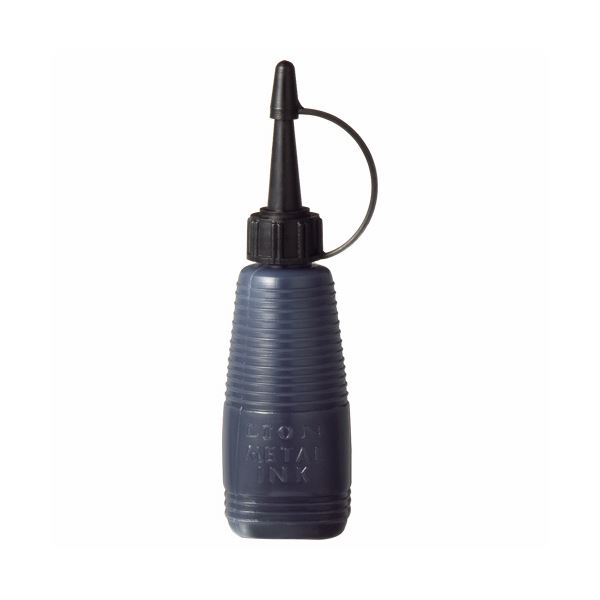 （まとめ） ライオン事務器 メタルインキ 黒30ml 207-82 1個 (×10セット)