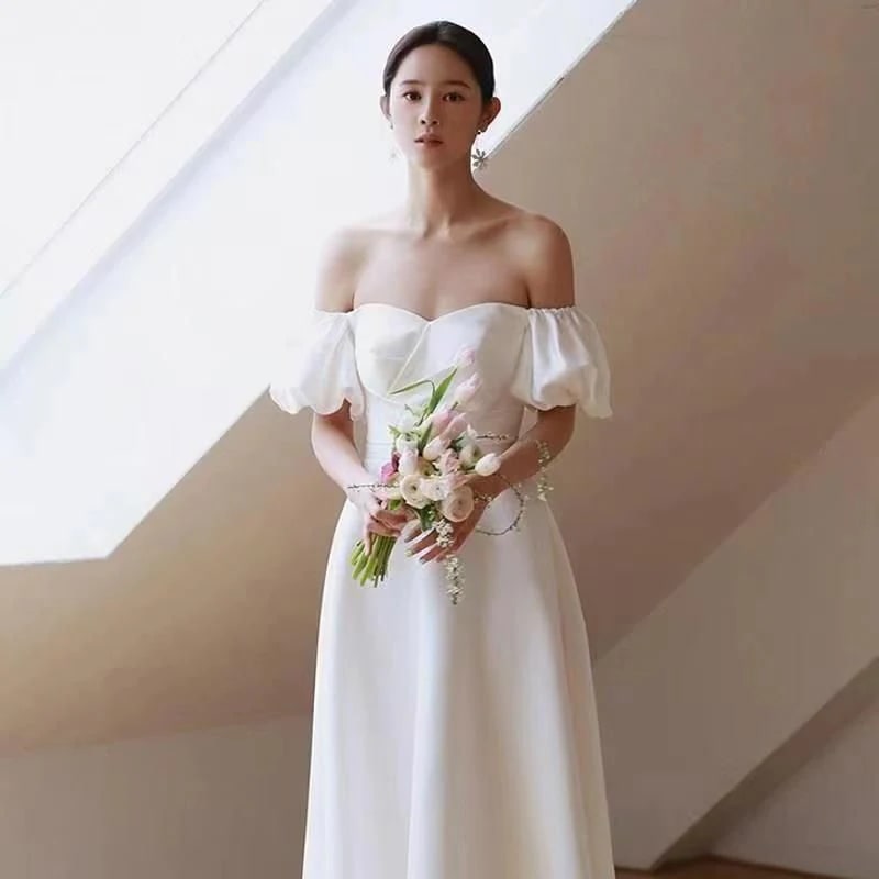 2024 新作 高級感 気質 ワンピース 結婚式 ドレス 花嫁ロングドレス 結婚式ワンピース 韓国ファッション パーティードレス ウェディングドレス 白53