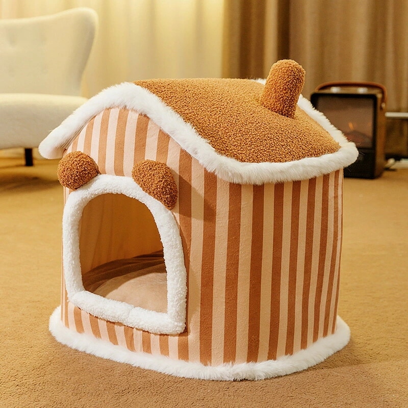 次回入荷未定！ペットハウス 犬 ハウス 猫 ハウスドーム型 おしゃれ 室内用 水洗え 折りたたみ 滑り止め 収納可能 冬暖かい保温 防寒ぐっすり 眠れる 小型犬用 ペット用品 ペットベッド ペットハウ