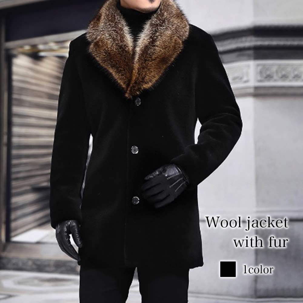 ブルゾン メンズ ファー付きウールジャケット マウンテン 40代 ブランド ウェア コーデ 春 シニア ジャケット ジャンパー キルティング 中綿 コーデュロイ 冬 厚手 防寒 ゴルフ 大きいサイズ