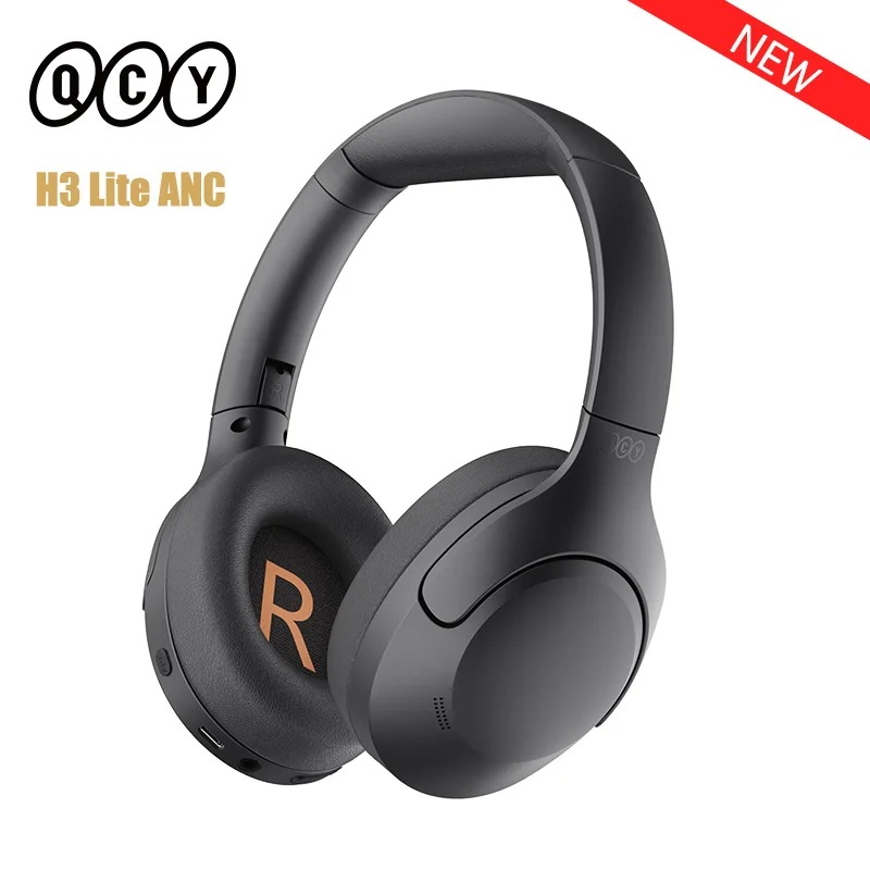 Bluetooth QCY-H3 lite ancワイヤレスヘッドセット,アクティブノイズキャンセリング,オーバーイヤーヘッドセット,40mmドライバー,ハイファイサウンドヘッドセット,5.3
