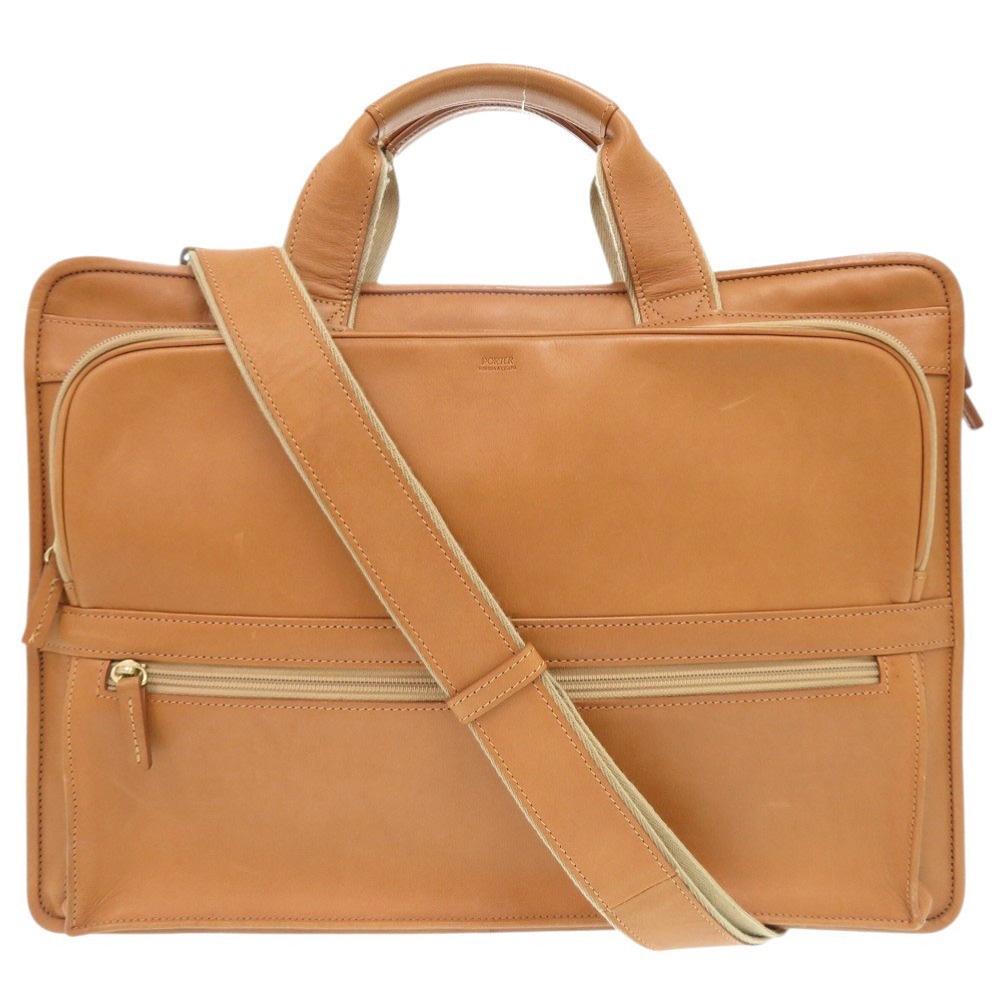 美品 吉田カバン 2WAY PORTER ポーター ビジネスバッグ レザー ブラウン系 1741【中古】YOSHIDA & CO., LTD. メンズ