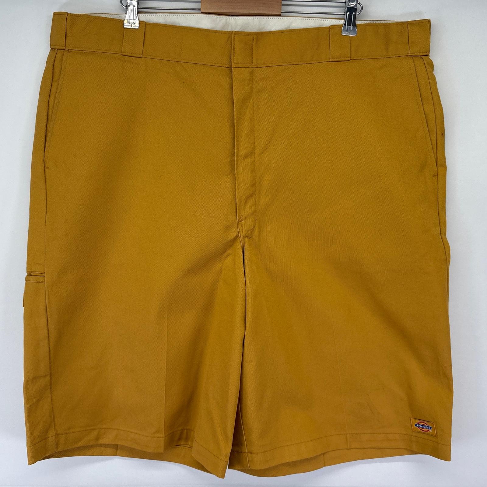 古着 ショートパンツ ワーク 大きいサイズ ハーフ 半ズボン 短パン ワンポイント カラー w44 イエロー系 メンズ