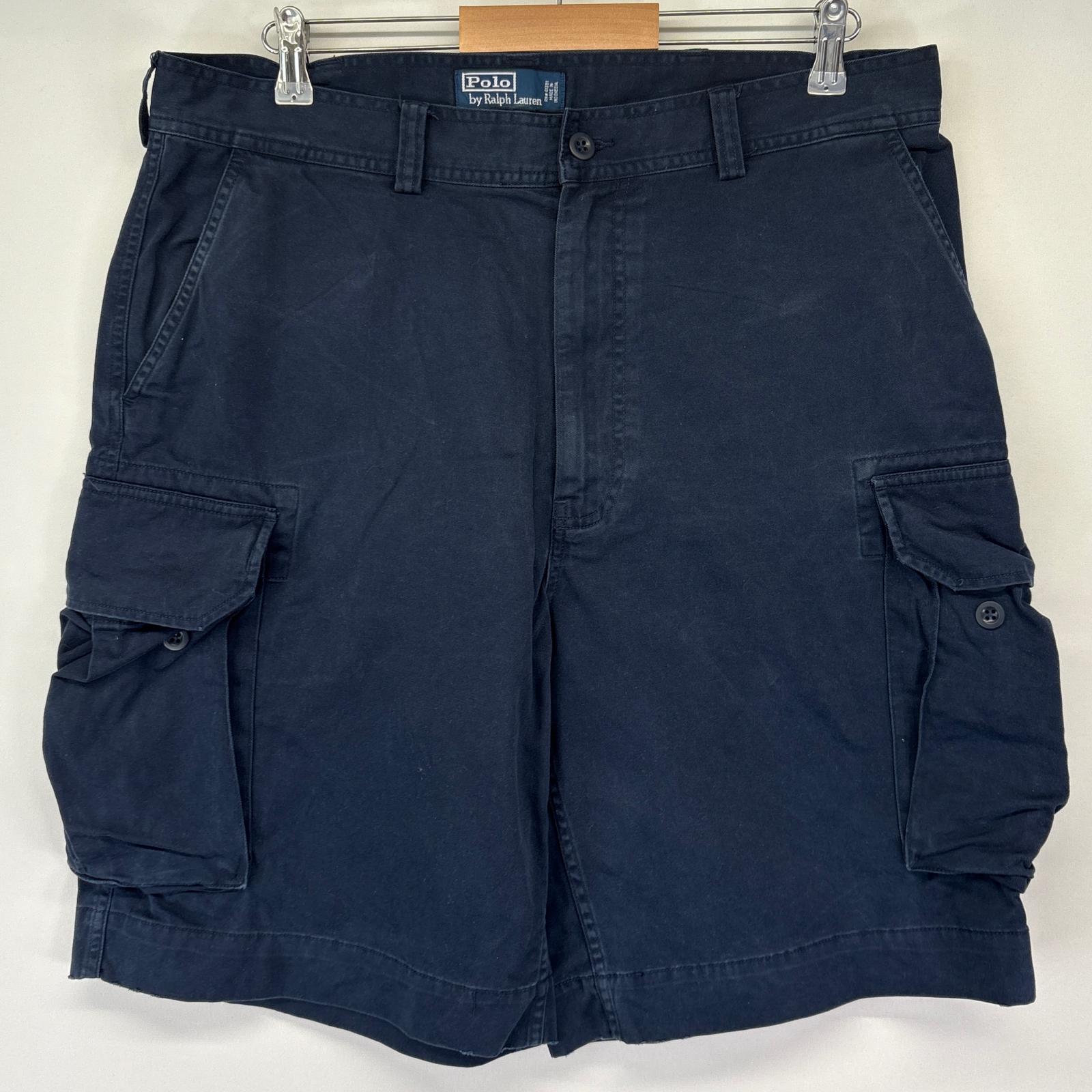 古着 ポロバイラルフローレン Polo by Ralph Lauren ショートパンツ ポロチノ カーゴ ハーフ ワンポイントロゴ w36 ネイビー メンズ