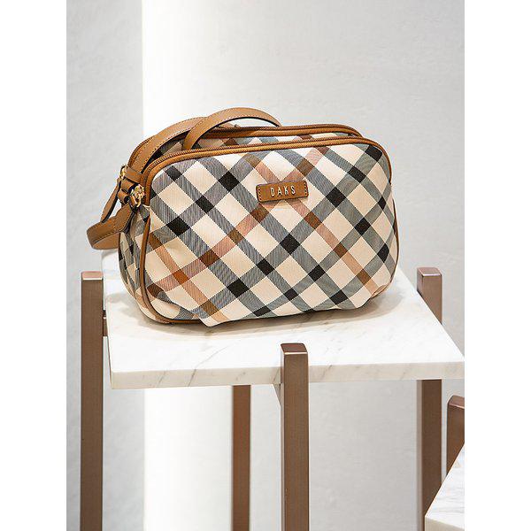 ブラウンロゴチェッククロスバッグ DCBA9E631